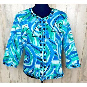 Jacket VTG Blue Jewels Y2K Whimsycore Mob Wife Festival Bold Dopamine Dressing